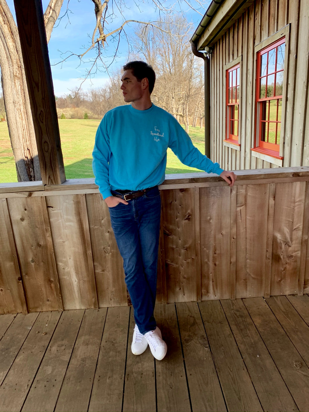 Vintage Light Blue Crewneck Sweatshirt Size M